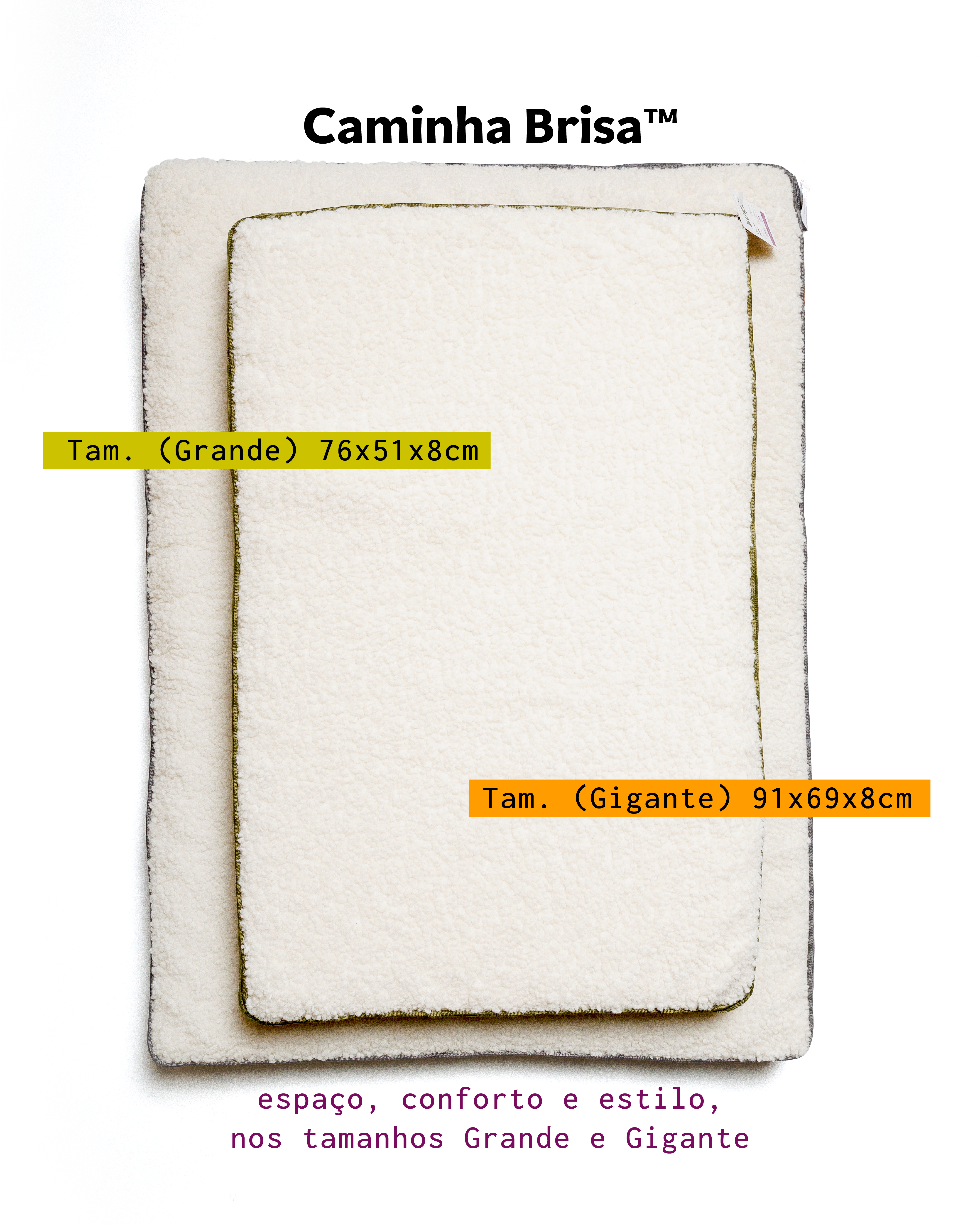 Cama Brisa tamanho grande vista de cima.