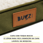 Cama Brisa verde para cães e gatos, cama ortopédica sem barreiras com capa removível.